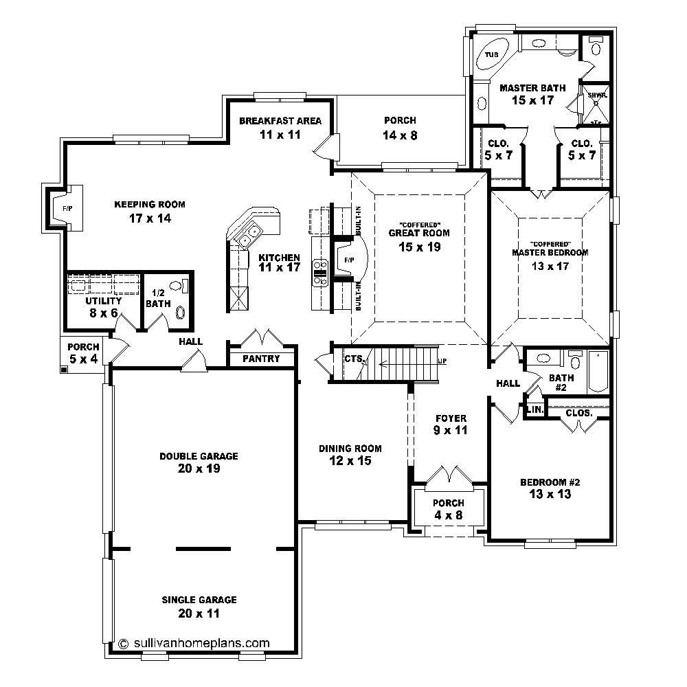 Floor Plan First Story of Country Plan #170-1726