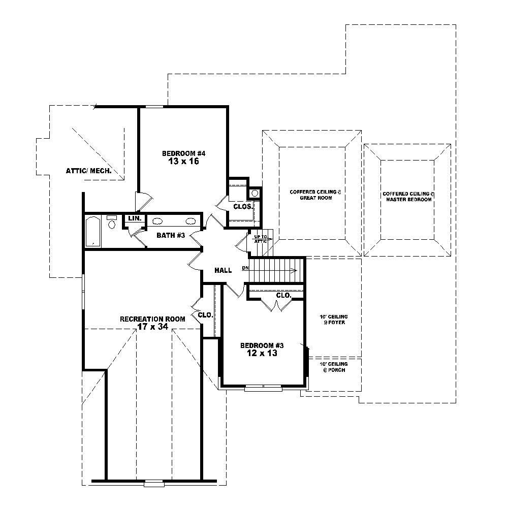 Floor Plan Second Story of Country Plan #170-1726
