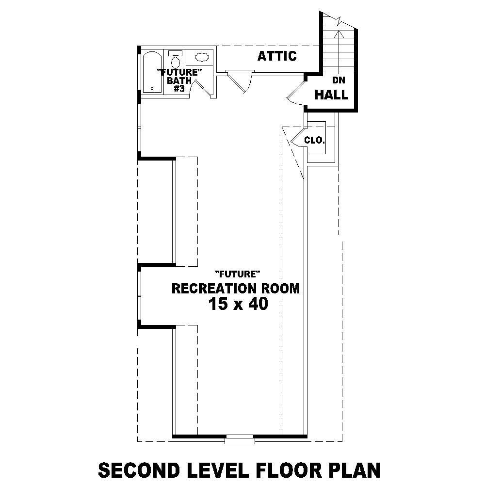 Floor Plan Second Story of Country Plan #170-1738