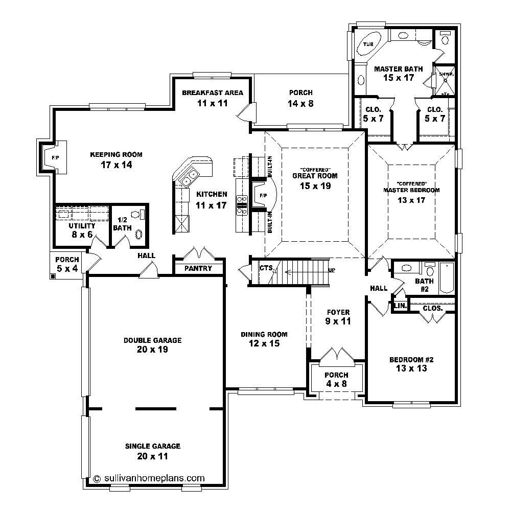 Floor Plan First Story of Country Plan #170-1752