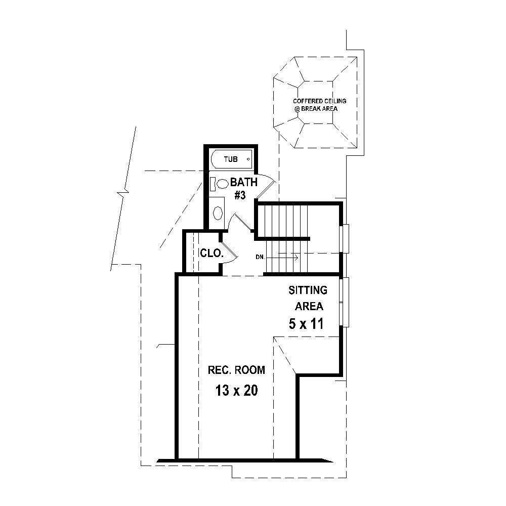 Floor Plan Second Story of Cape Cod Plan #170-1762