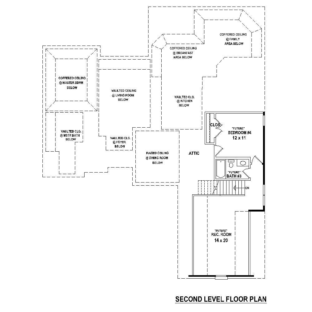 Floor Plan Second Story of Cape Cod Plan #170-1773