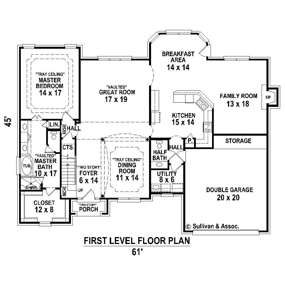Floor Plan First Story of Country Plan #170-1775