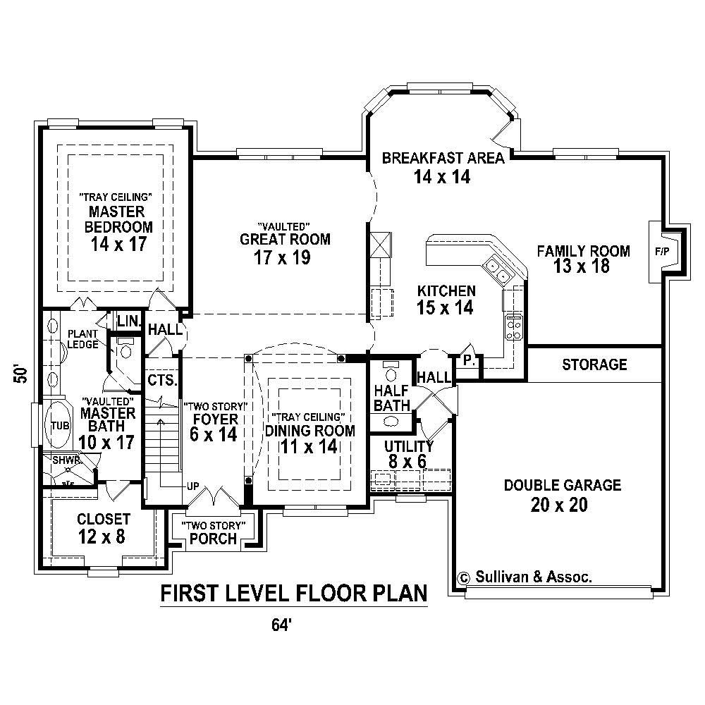 Floor Plan First Story of Country Plan #170-1776