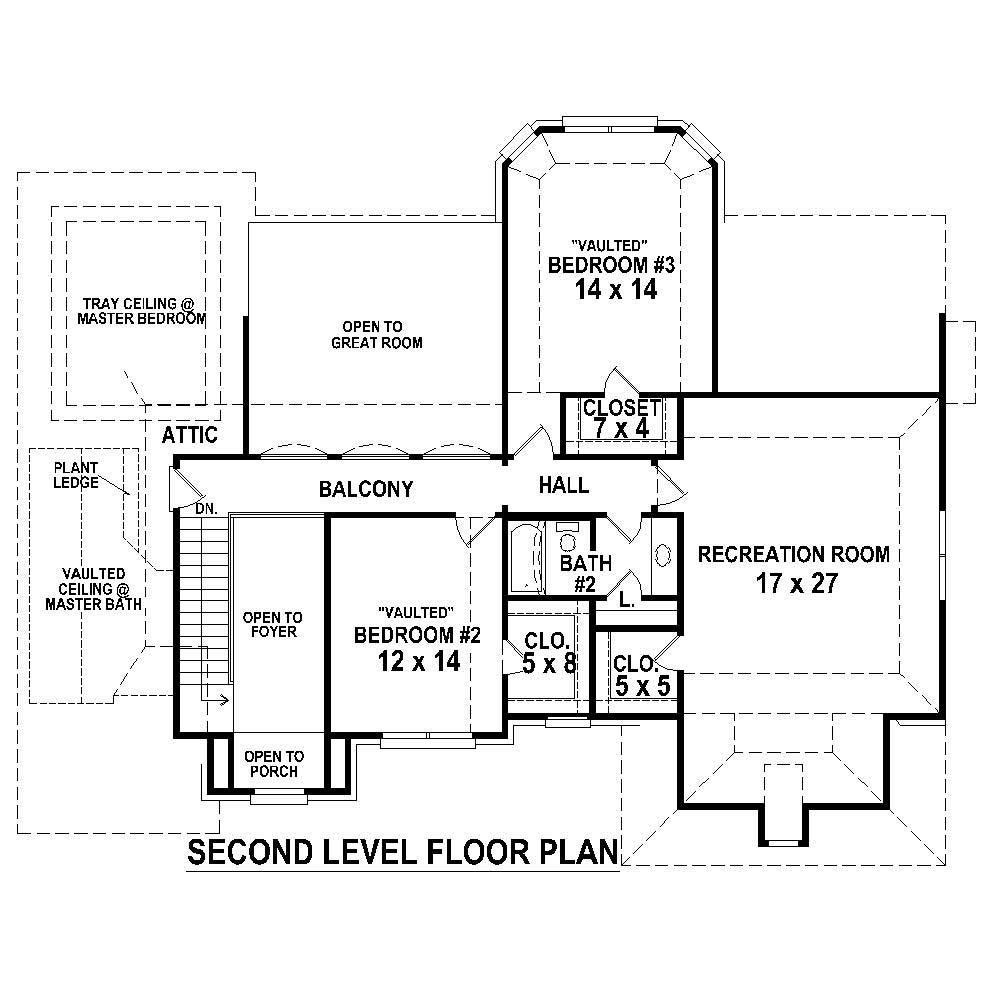 Floor Plan Second Story of Country Plan #170-1776