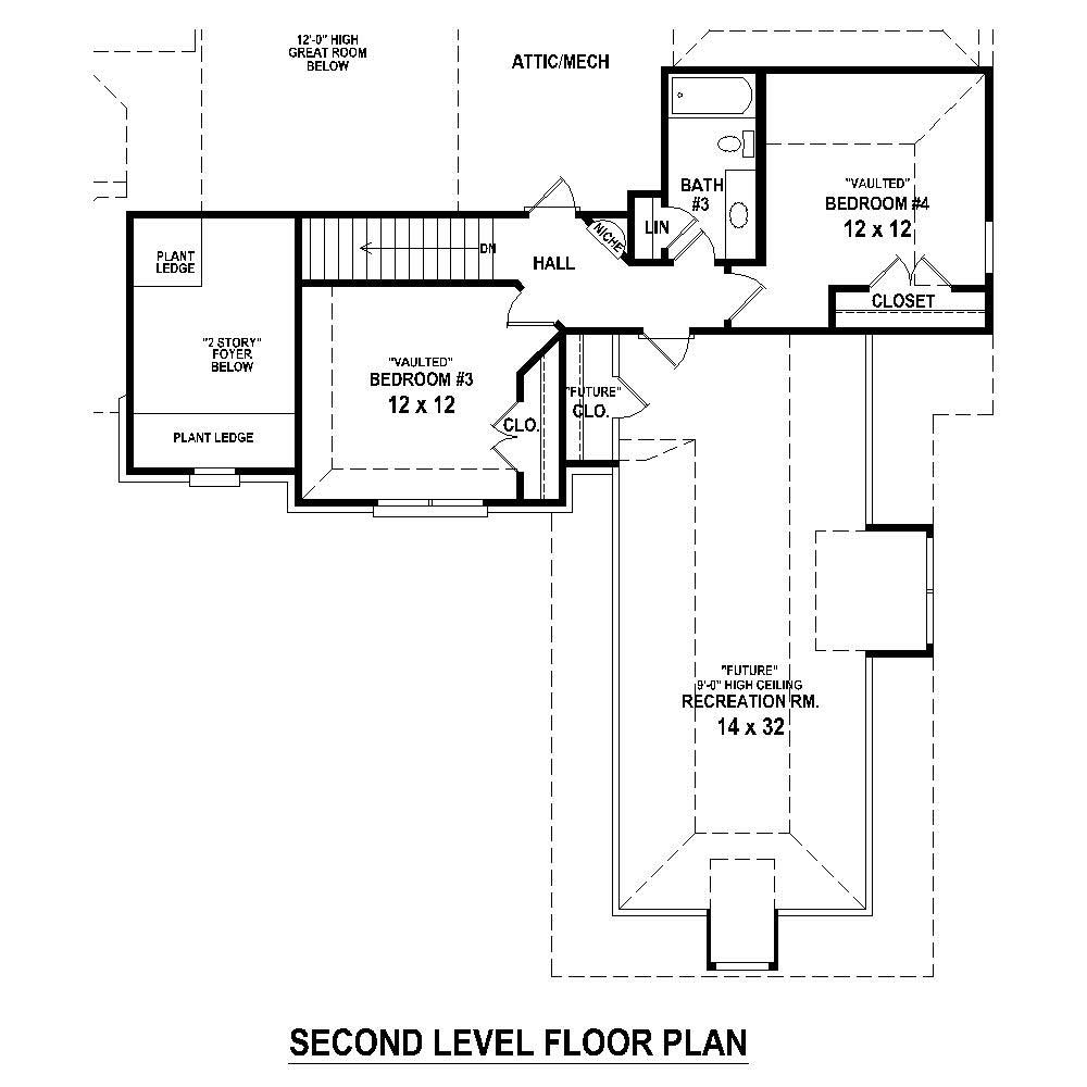 Floor Plan Second Story of Country Plan #170-1779