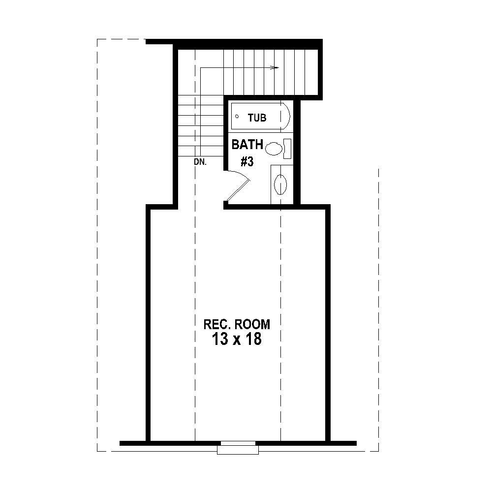 Floor Plan Second Story of Cape Cod Plan #170-1785