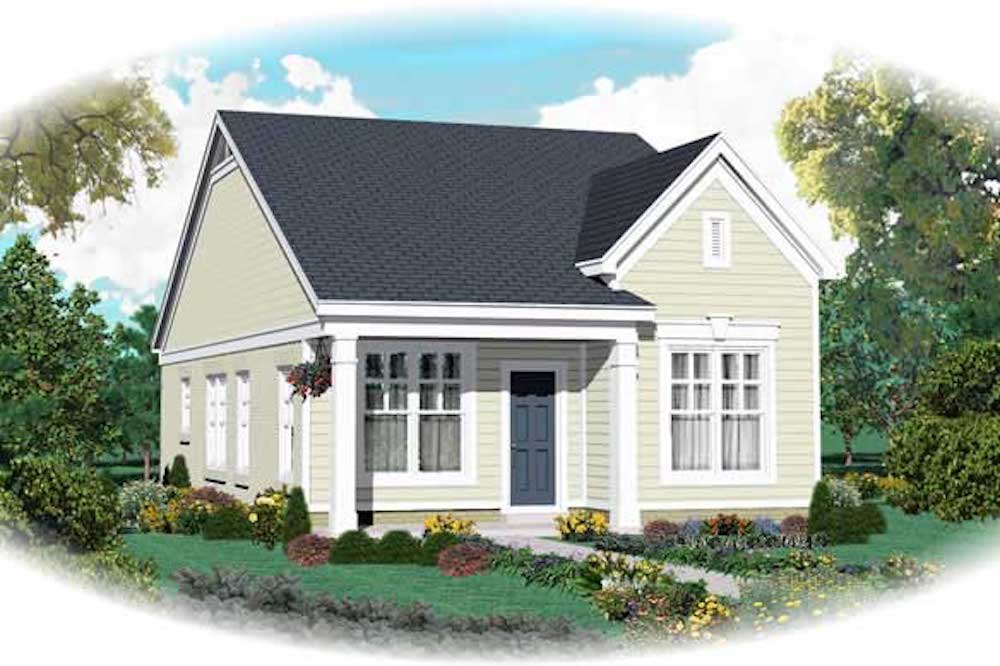 Front view of Country home (ThePlanCollection: House Plan #170-1798)