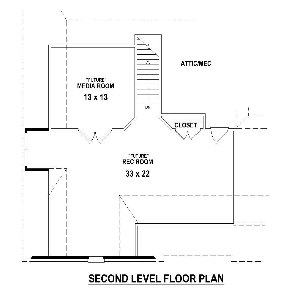 Floor Plan Second Story of Country Plan #170-1808
