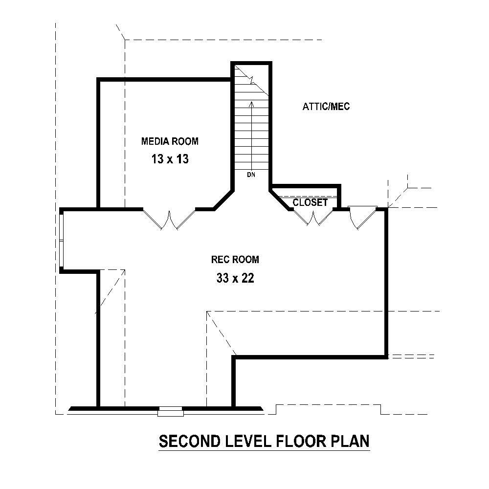 Floor Plan Second Story of Cape Cod Plan #170-1809