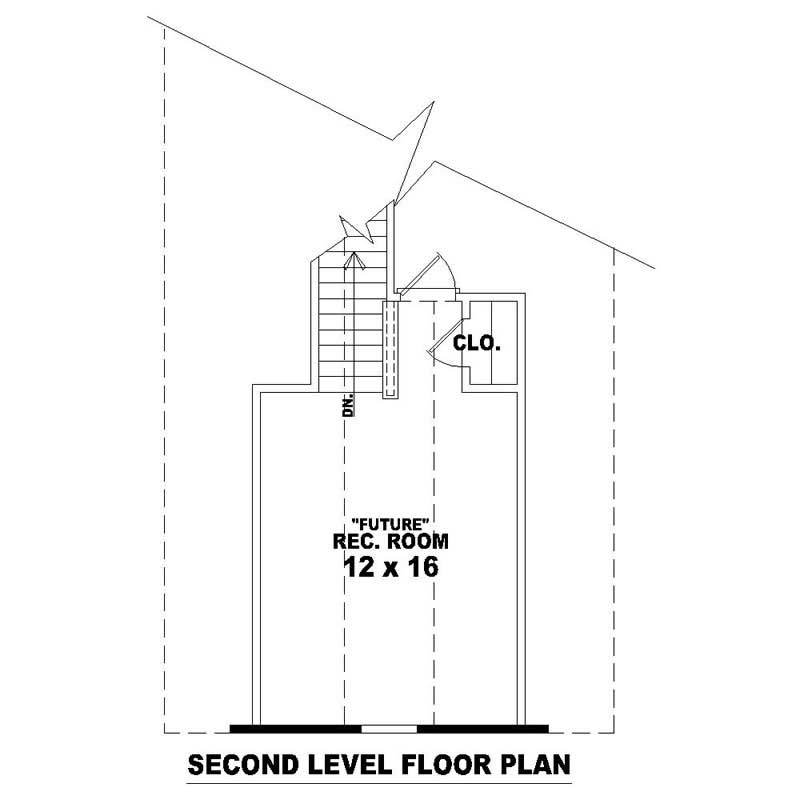 Floor Plan Second Story of French Plan #170-1818
