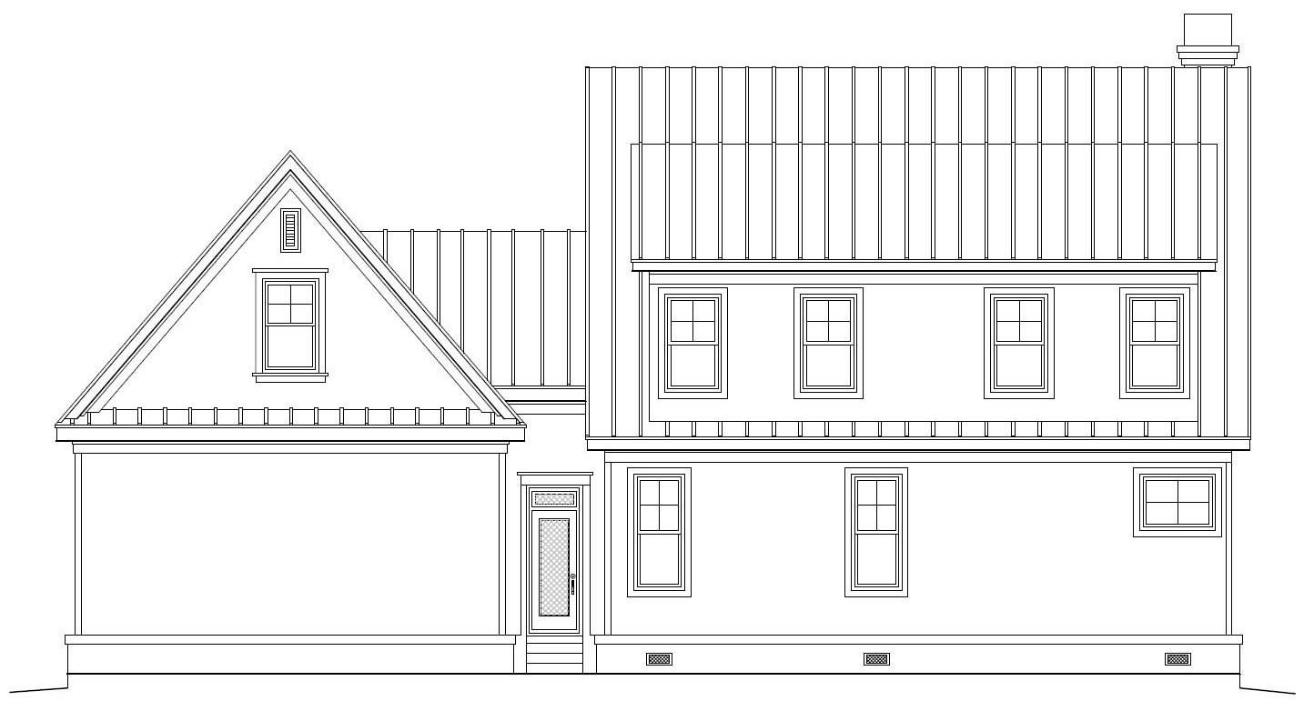Home Plan Rear Elevation of this 3-Bedroom,1887 Sq Ft Plan -170-1821