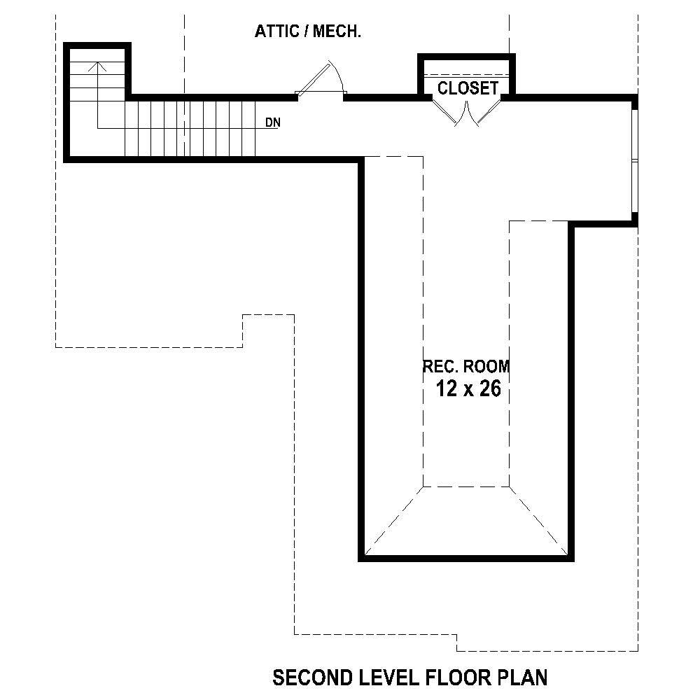 Floor Plan Second Story of Country Plan #170-1832