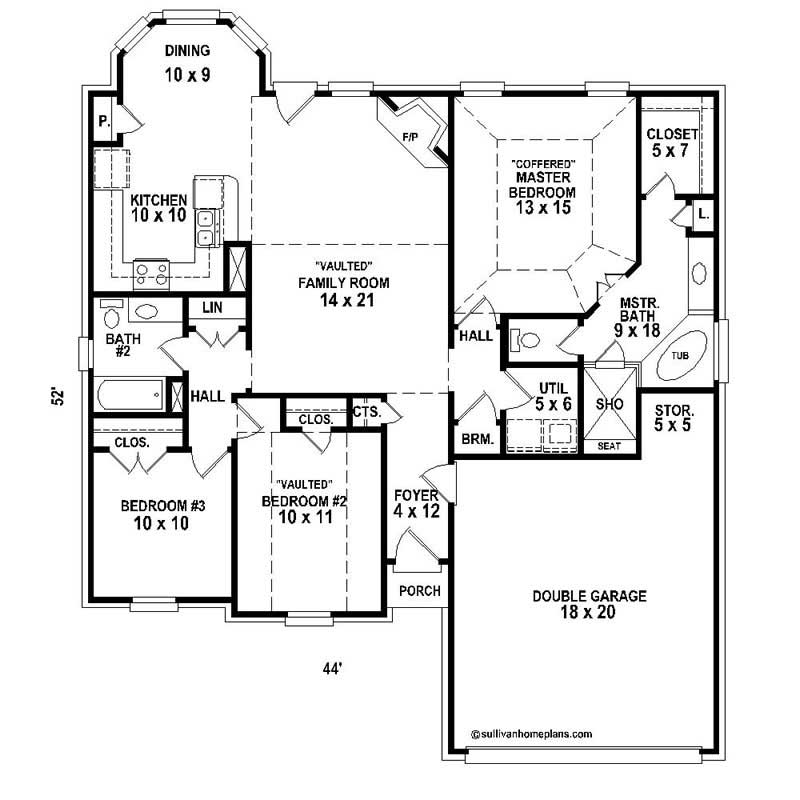 Floor Plan First Story of Country Plan #170-1833