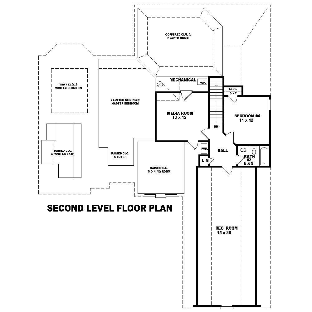 Floor Plan Second Story of Cape Cod Plan #170-1835