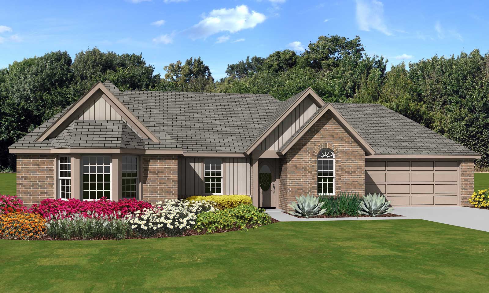 Front view of Country home (ThePlanCollection: House Plan #170-1837)