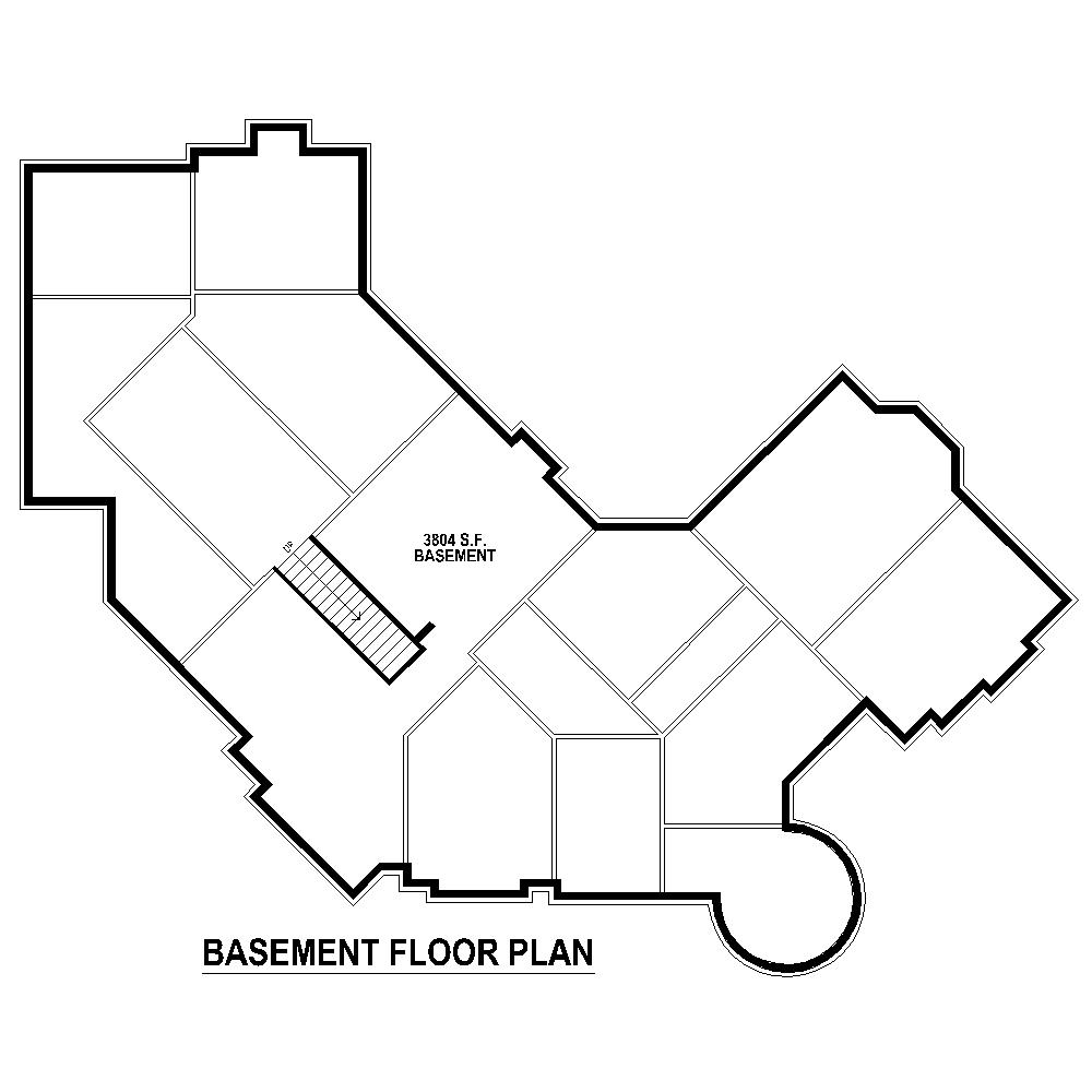 Floor Plan Basement of Country Plan #170-1863