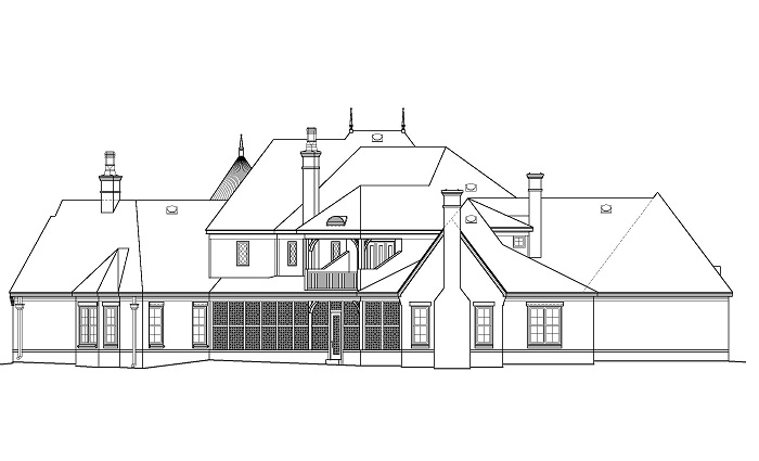 Home Plan Rear Elevation of this 4-Bedroom,5860 Sq Ft Plan -170-1863