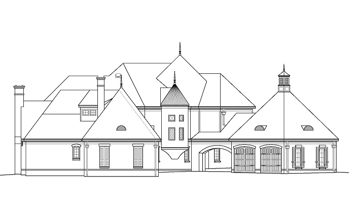 Home Plan Left Elevation of this 4-Bedroom,5860 Sq Ft Plan -170-1863