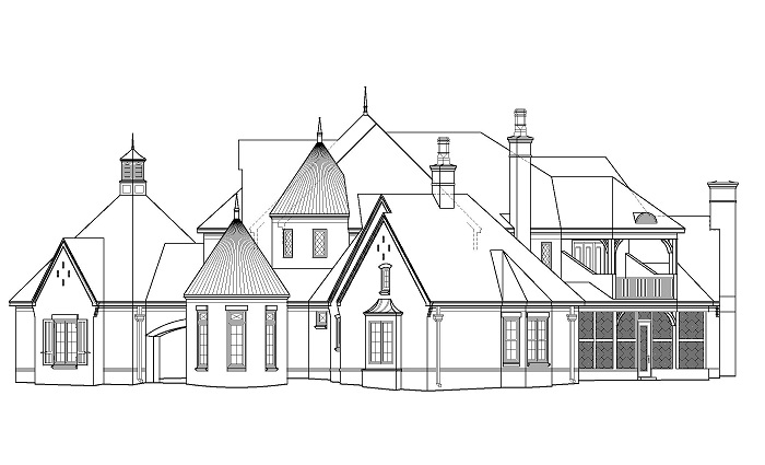 Home Plan Right Elevation of this 4-Bedroom,5860 Sq Ft Plan -170-1863