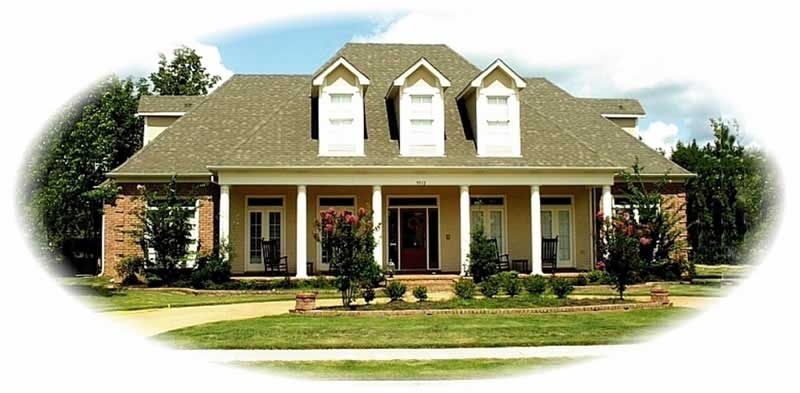 Front view of Country home (ThePlanCollection: House Plan #170-1890)