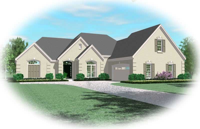 Front view of Luxury home (ThePlanCollection: House Plan #170-1906)