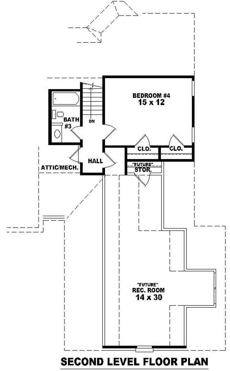 Floor Plan Second Story of Luxury Plan #170-1906