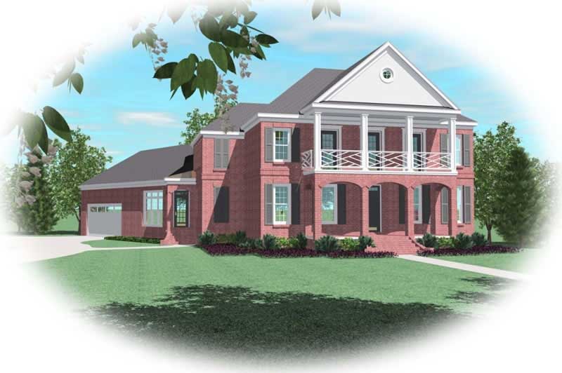 Front view of Luxury home (ThePlanCollection: House Plan #170-1911)