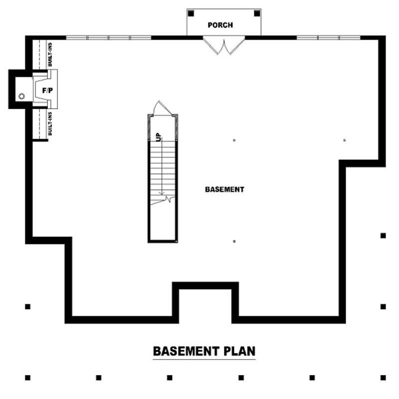 Floor Plan Basement of Country Plan #170-1922