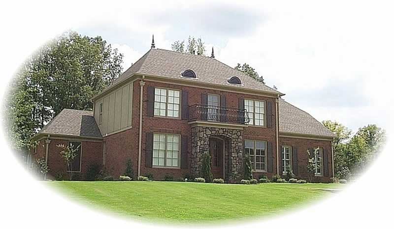 Front view of Luxury home (ThePlanCollection: House Plan #170-1923)