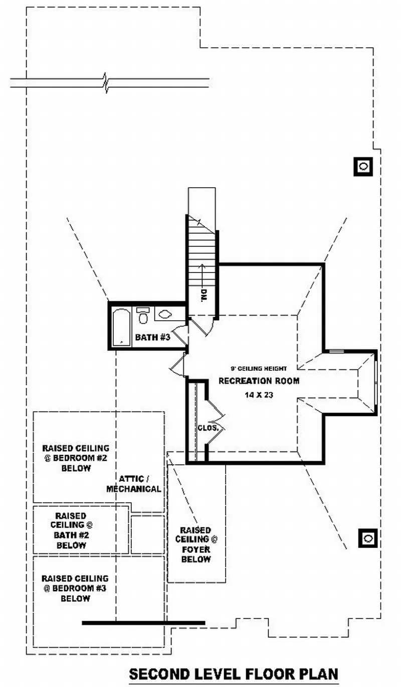 Floor Plan Second Story of French Plan #170-1940
