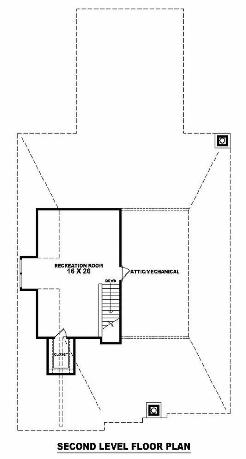 Floor Plan Second Story of Craftsman Plan #170-1946