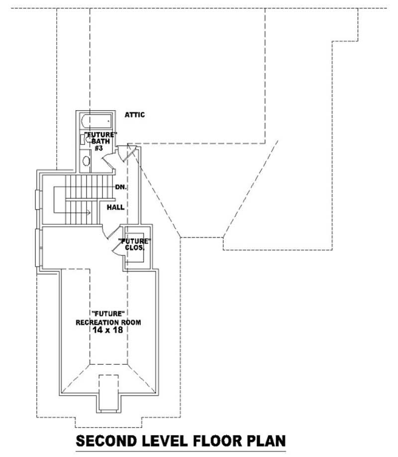 Floor Plan Second Story of French Plan #170-1958