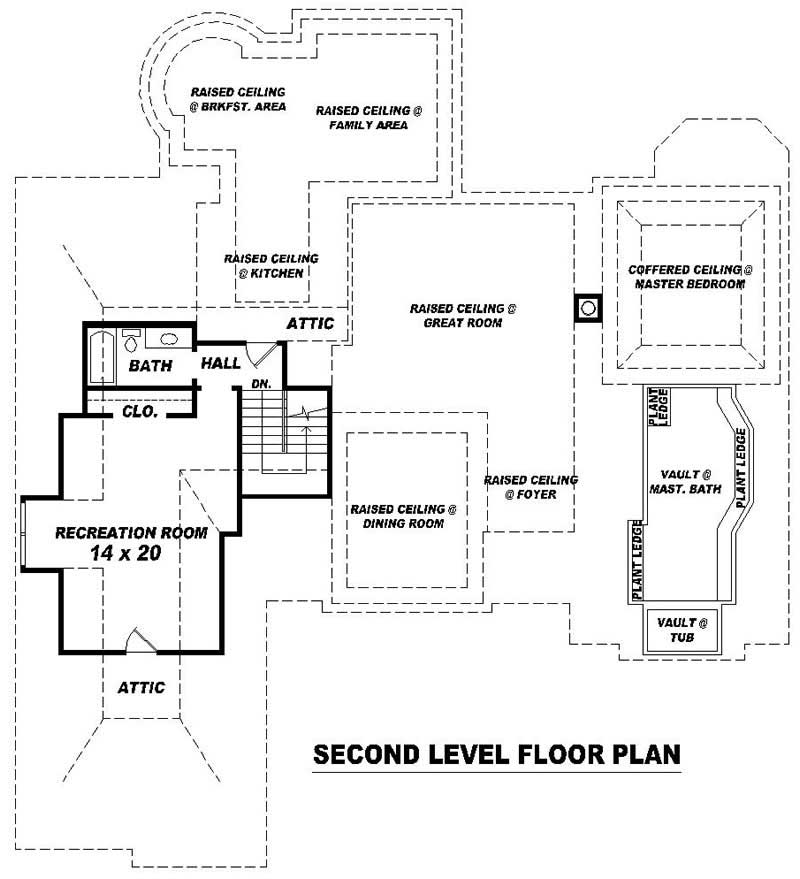 Floor Plan Second Story of Country Plan #170-1961