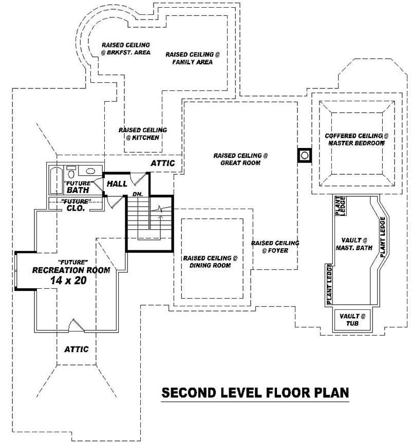Floor Plan Second Story of Country Plan #170-1962