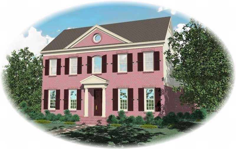 Front view of Luxury home (ThePlanCollection: House Plan #170-1965)