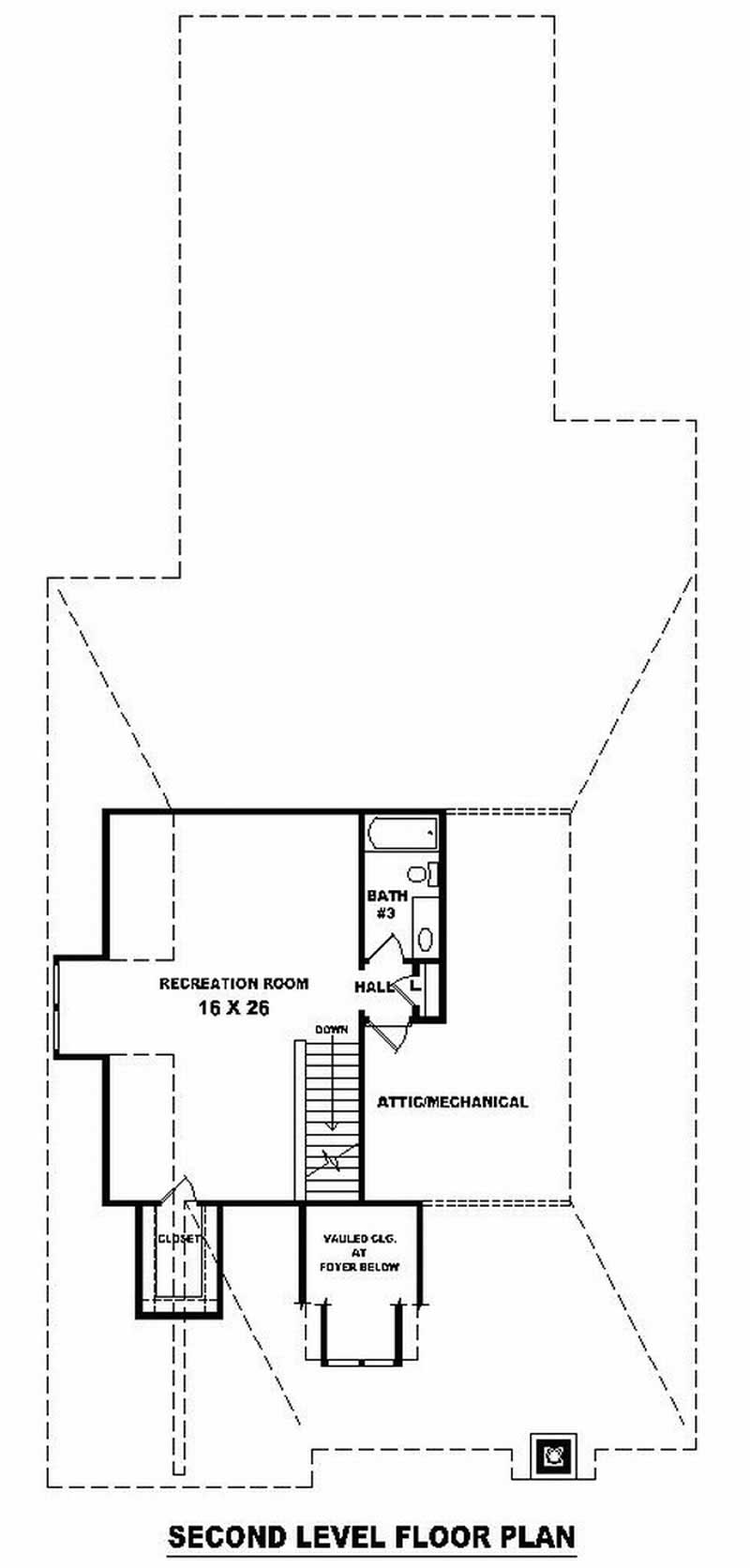 Floor Plan Second Story of Craftsman Plan #170-1967