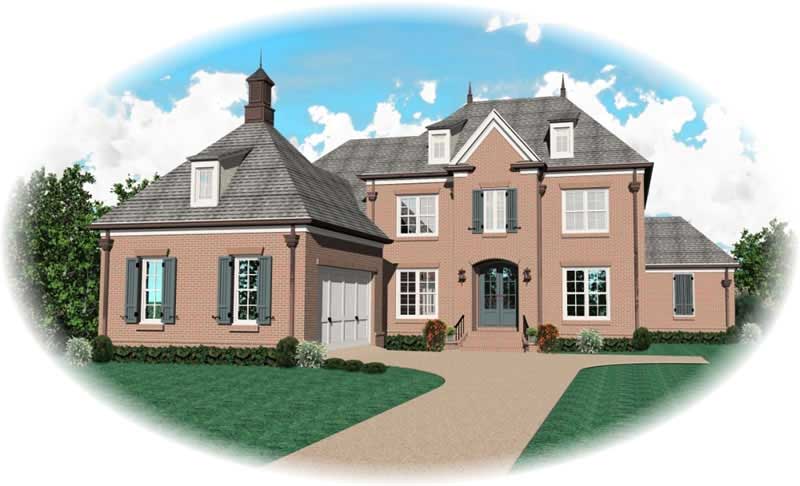 Front view of Country home (ThePlanCollection: House Plan #170-1980)