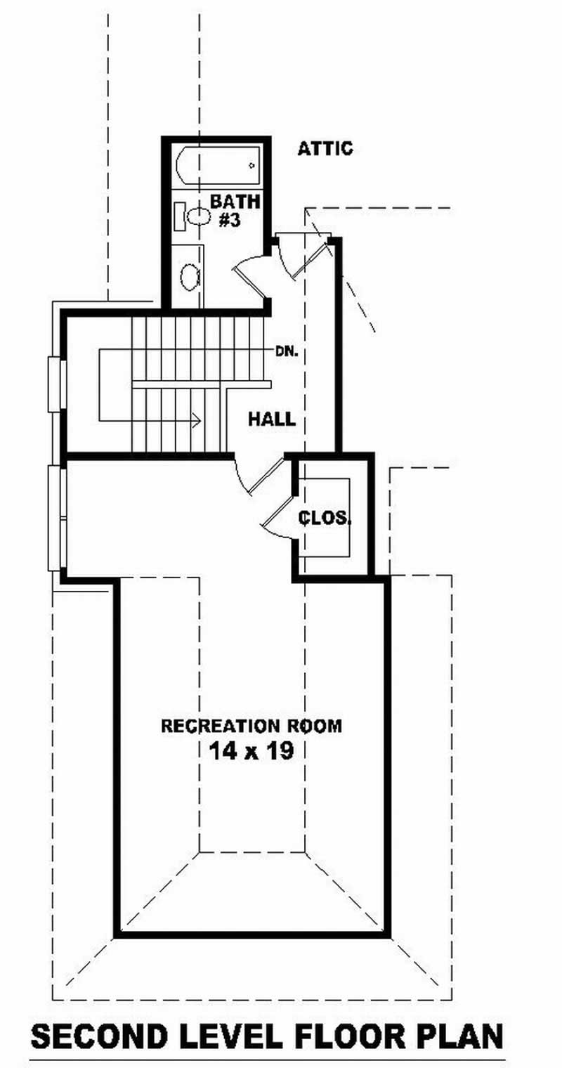 Floor Plan Second Story of French Plan #170-1983