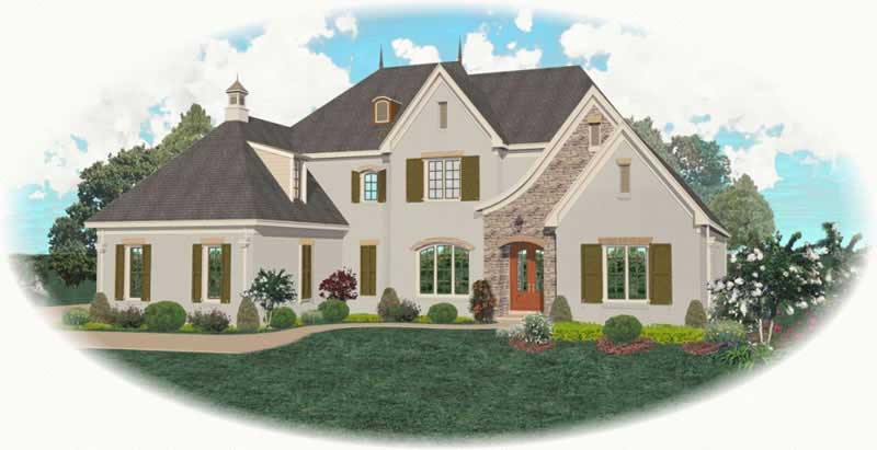 Front view of Country home (ThePlanCollection: House Plan #170-1986)