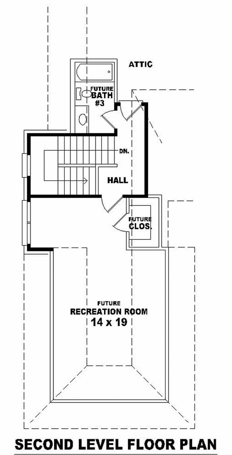Floor Plan Second Story of French Plan #170-1989