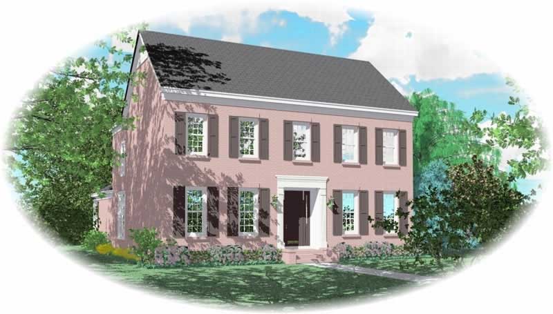 Front view of Luxury home (ThePlanCollection: House Plan #170-2029)