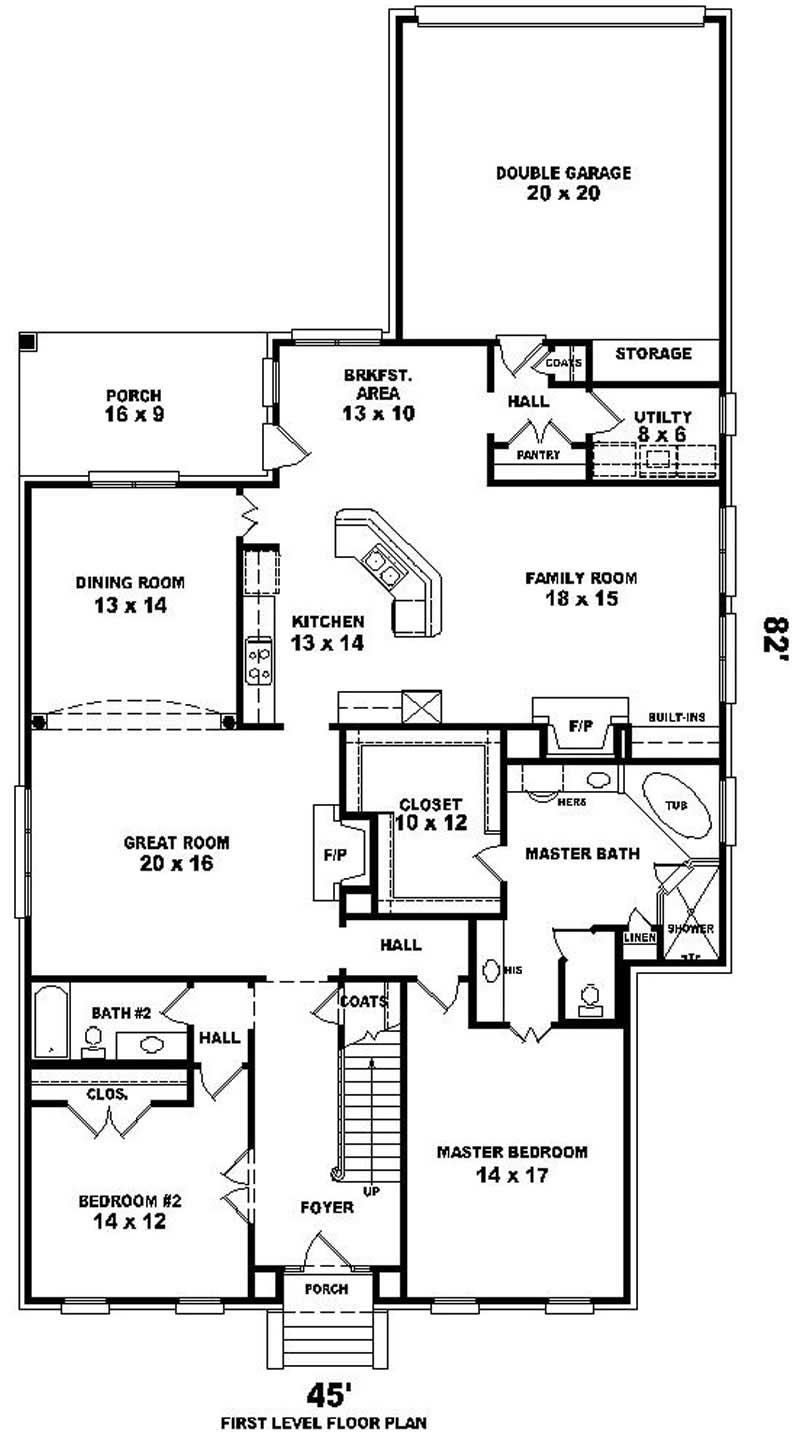 Floor Plan First Story of Luxury Plan #170-2029