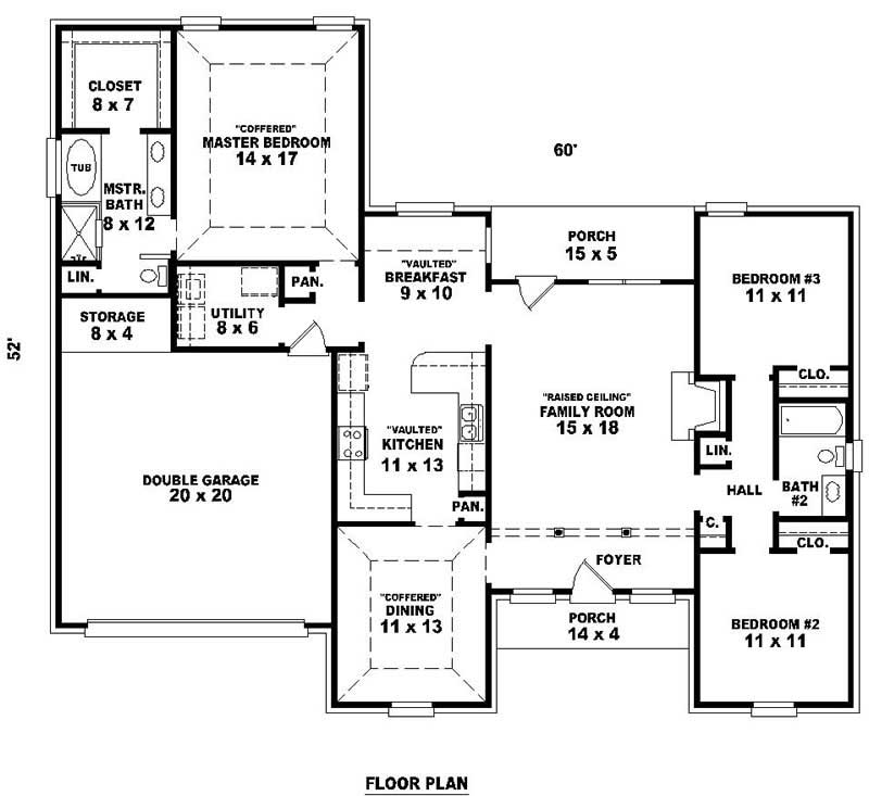Floor Plan First Story of French Plan #170-2049