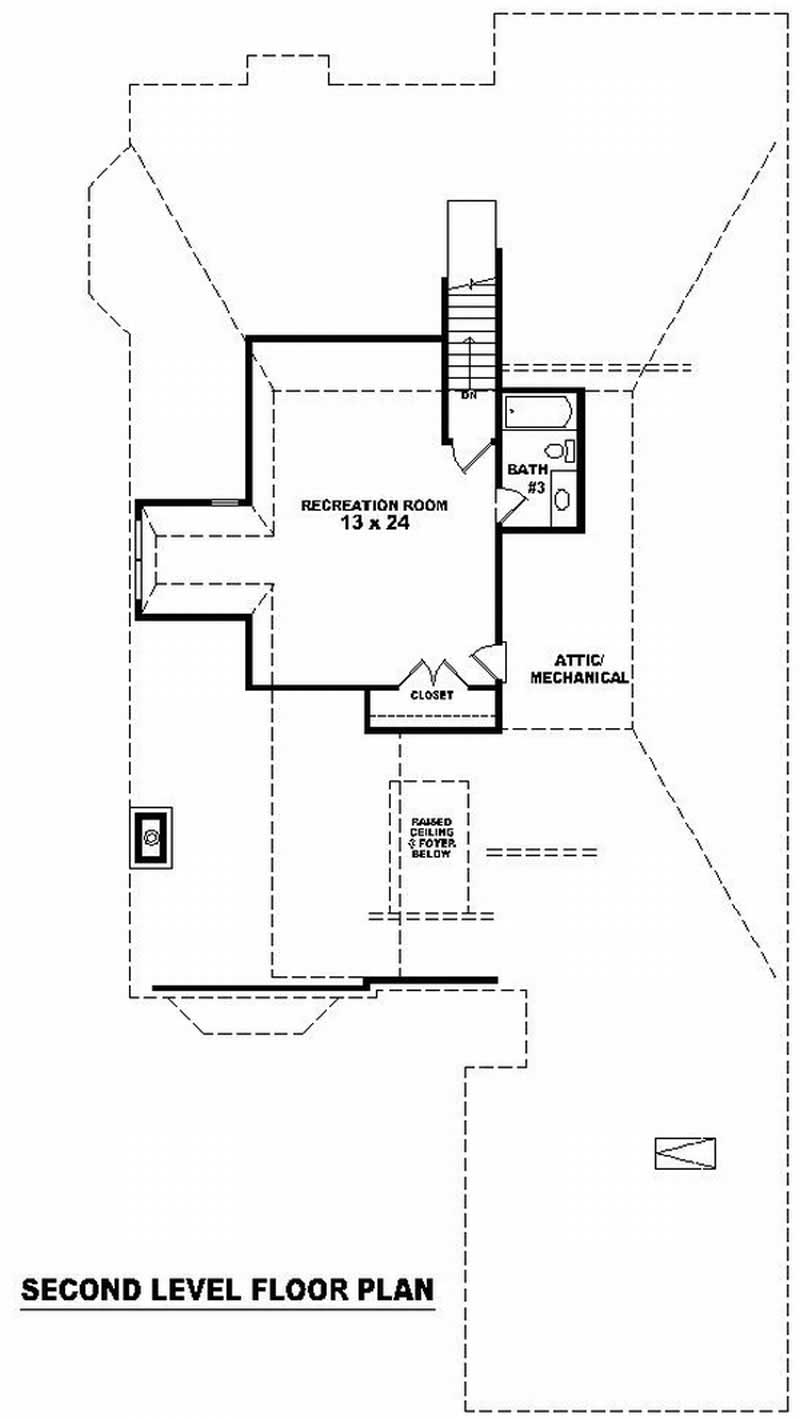 Floor Plan Second Story of French Plan #170-2052