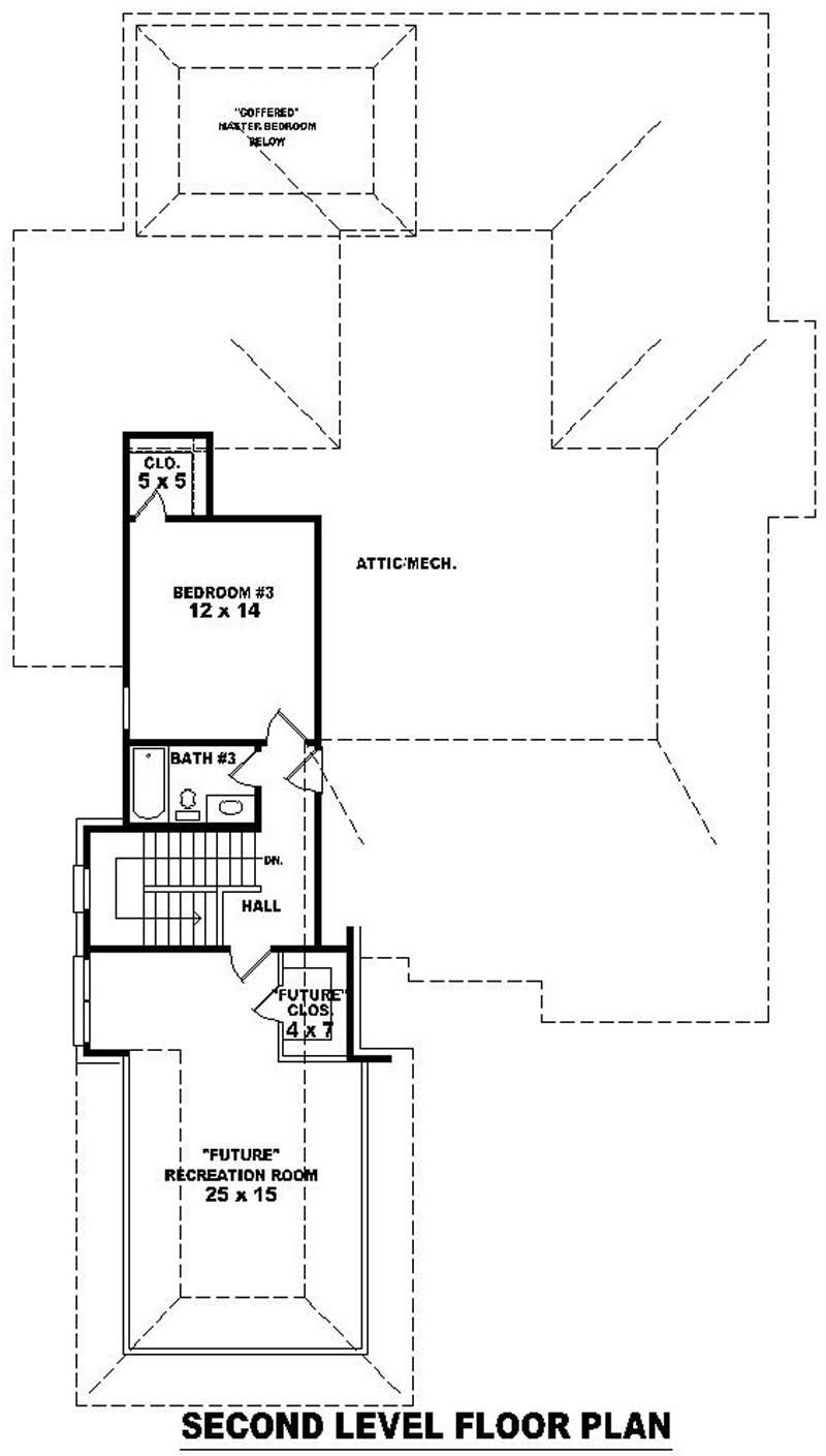 Floor Plan Second Story of French Plan #170-2055