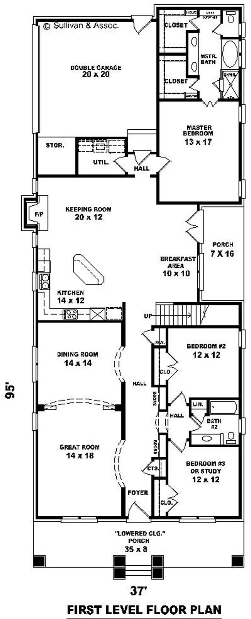 Floor Plan First Story of Craftsman Plan #170-2058