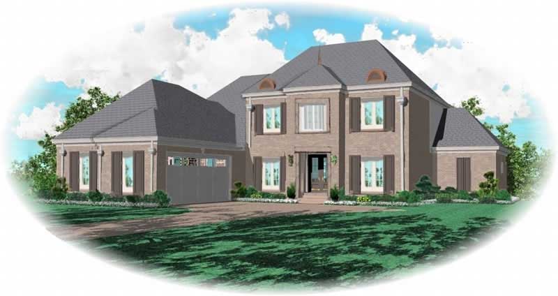 Front view of Country home (ThePlanCollection: House Plan #170-2061)
