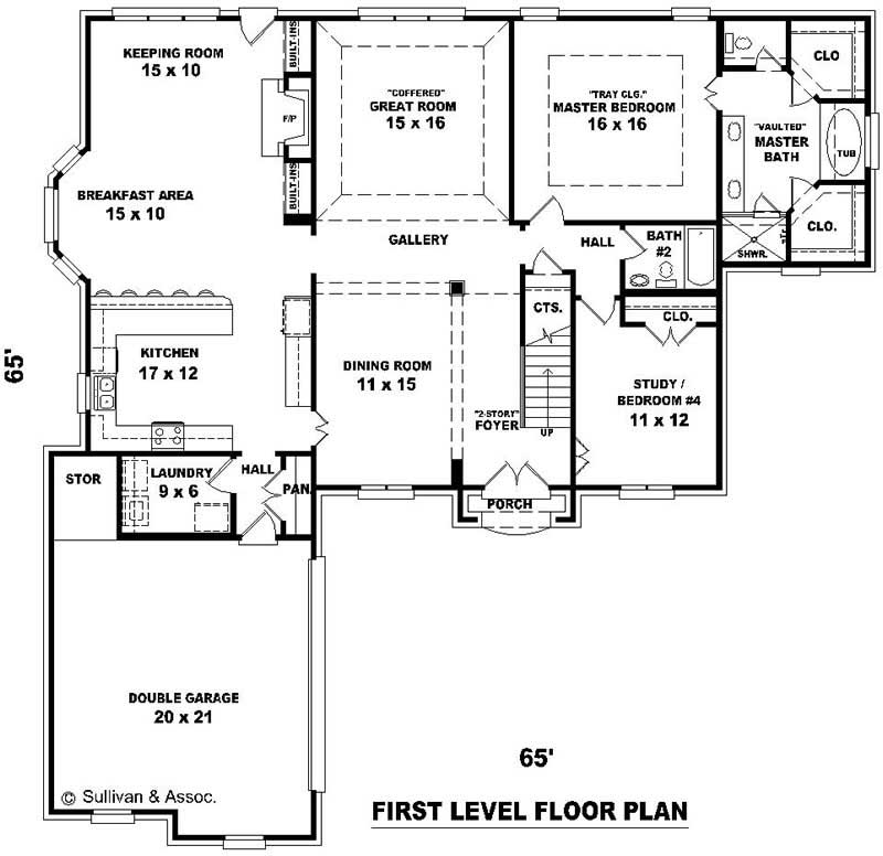 Floor Plan First Story of Country Plan #170-2061