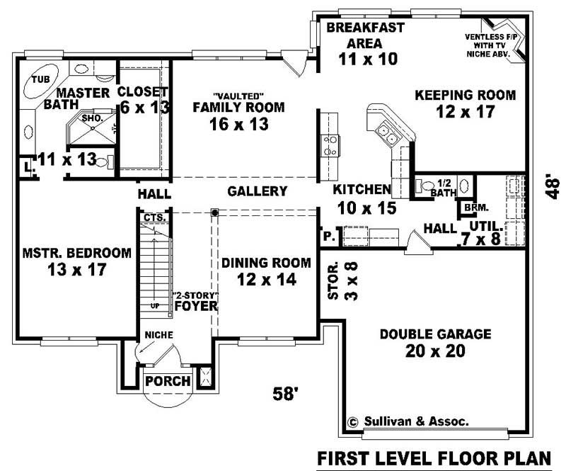 Floor Plan First Story of Luxury Plan #170-2068